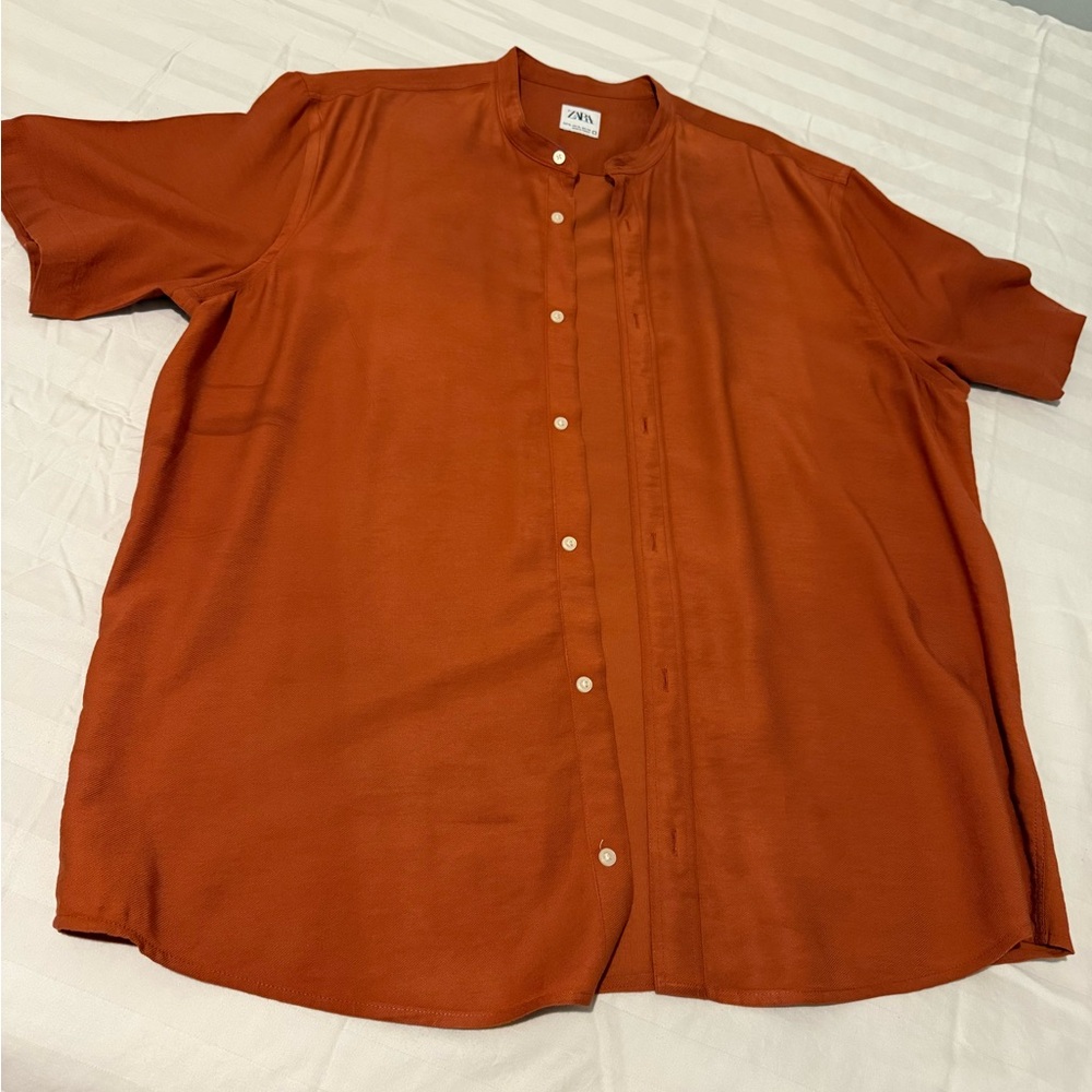 Zara Men's Rust Orange Shirt